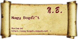 Nagy Bogát névjegykártya